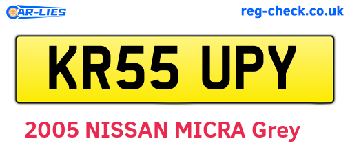 KR55UPY are the vehicle registration plates.