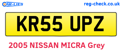 KR55UPZ are the vehicle registration plates.