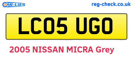 LC05UGO are the vehicle registration plates.