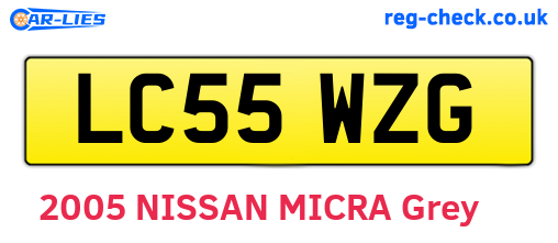 LC55WZG are the vehicle registration plates.