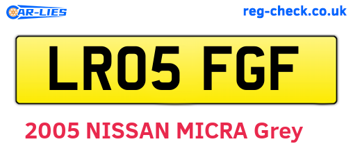 LR05FGF are the vehicle registration plates.