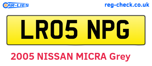 LR05NPG are the vehicle registration plates.