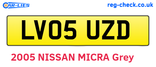 LV05UZD are the vehicle registration plates.