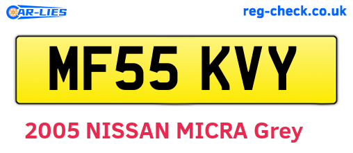 MF55KVY are the vehicle registration plates.