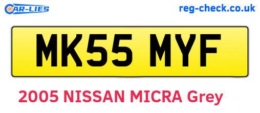 MK55MYF are the vehicle registration plates.