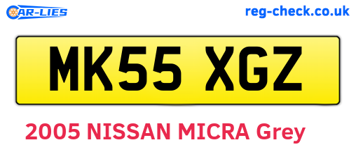 MK55XGZ are the vehicle registration plates.