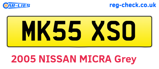MK55XSO are the vehicle registration plates.