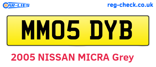 MM05DYB are the vehicle registration plates.