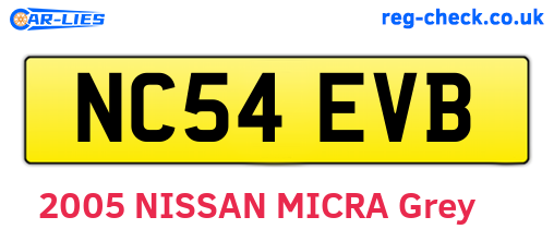 NC54EVB are the vehicle registration plates.