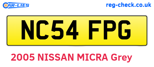 NC54FPG are the vehicle registration plates.