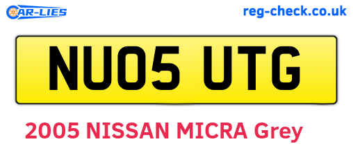 NU05UTG are the vehicle registration plates.