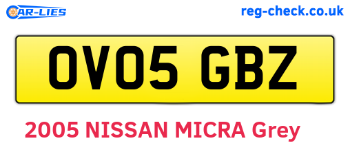 OV05GBZ are the vehicle registration plates.