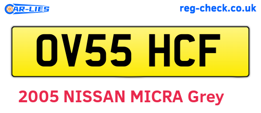 OV55HCF are the vehicle registration plates.