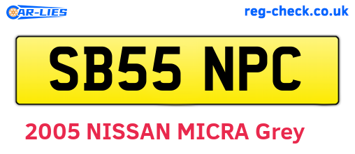 SB55NPC are the vehicle registration plates.