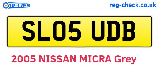 SL05UDB are the vehicle registration plates.