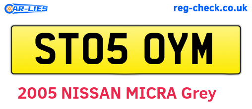 ST05OYM are the vehicle registration plates.