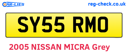 SY55RMO are the vehicle registration plates.
