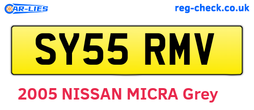 SY55RMV are the vehicle registration plates.
