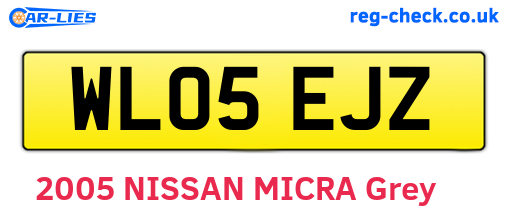 WL05EJZ are the vehicle registration plates.