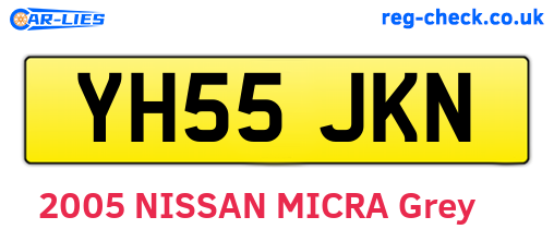 YH55JKN are the vehicle registration plates.