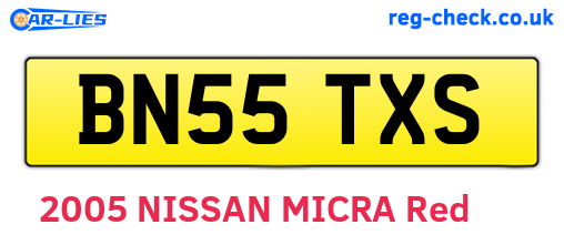 BN55TXS are the vehicle registration plates.