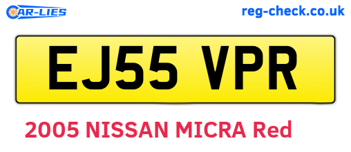 EJ55VPR are the vehicle registration plates.