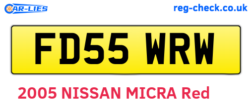FD55WRW are the vehicle registration plates.