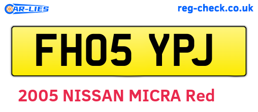 FH05YPJ are the vehicle registration plates.