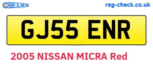 GJ55ENR are the vehicle registration plates.