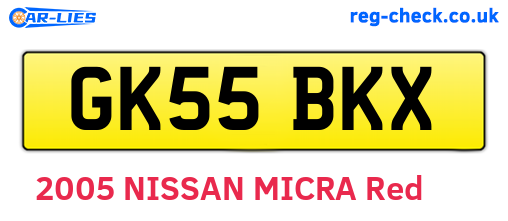 GK55BKX are the vehicle registration plates.