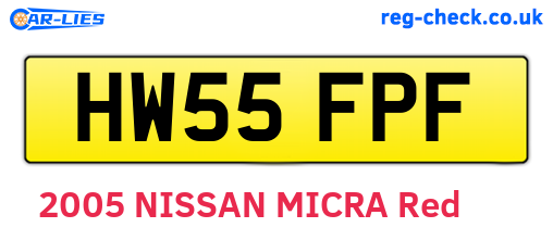 HW55FPF are the vehicle registration plates.