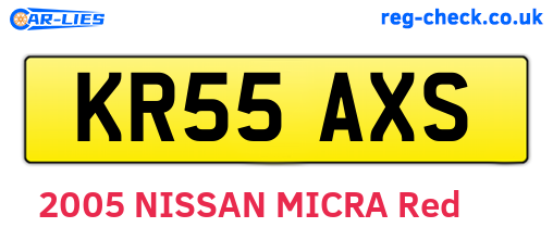 KR55AXS are the vehicle registration plates.