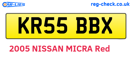 KR55BBX are the vehicle registration plates.
