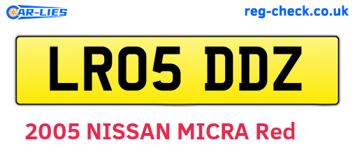 LR05DDZ are the vehicle registration plates.