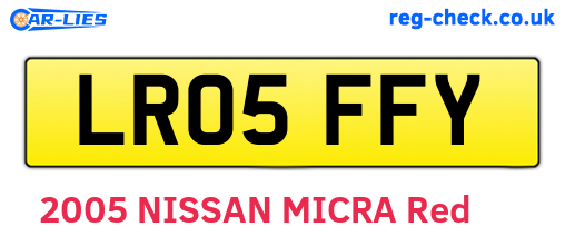 LR05FFY are the vehicle registration plates.