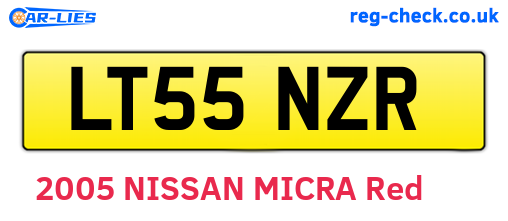 LT55NZR are the vehicle registration plates.