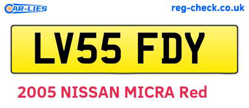 LV55FDY are the vehicle registration plates.