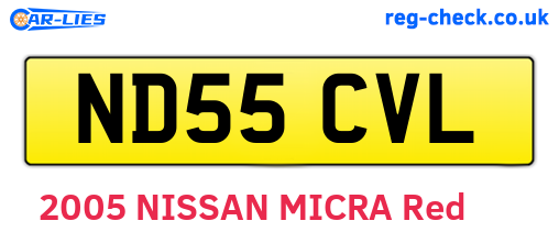 ND55CVL are the vehicle registration plates.