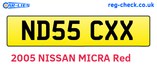 ND55CXX are the vehicle registration plates.