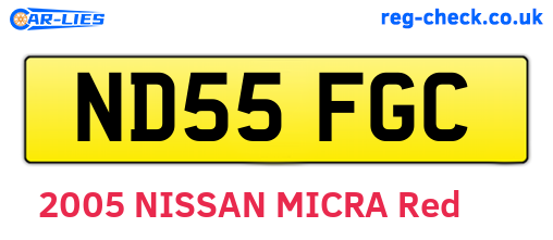 ND55FGC are the vehicle registration plates.