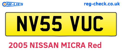 NV55VUC are the vehicle registration plates.