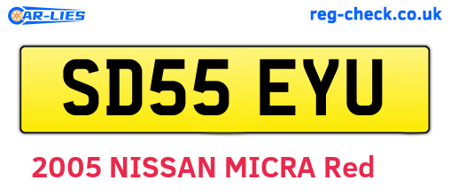 SD55EYU are the vehicle registration plates.