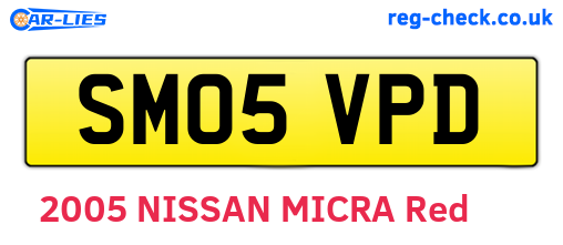 SM05VPD are the vehicle registration plates.