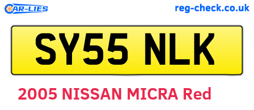 SY55NLK are the vehicle registration plates.