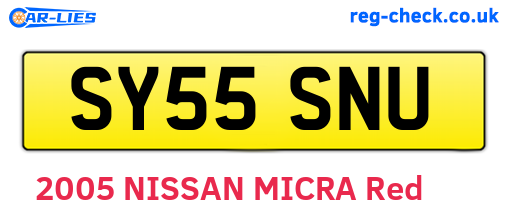 SY55SNU are the vehicle registration plates.
