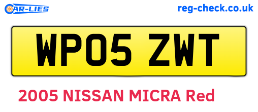 WP05ZWT are the vehicle registration plates.