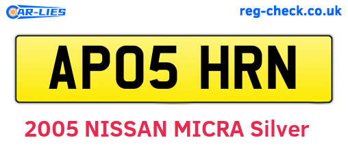 AP05HRN are the vehicle registration plates.