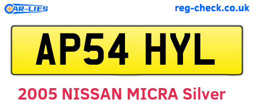 AP54HYL are the vehicle registration plates.