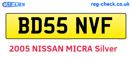 BD55NVF are the vehicle registration plates.