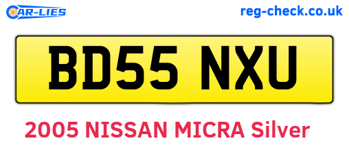 BD55NXU are the vehicle registration plates.